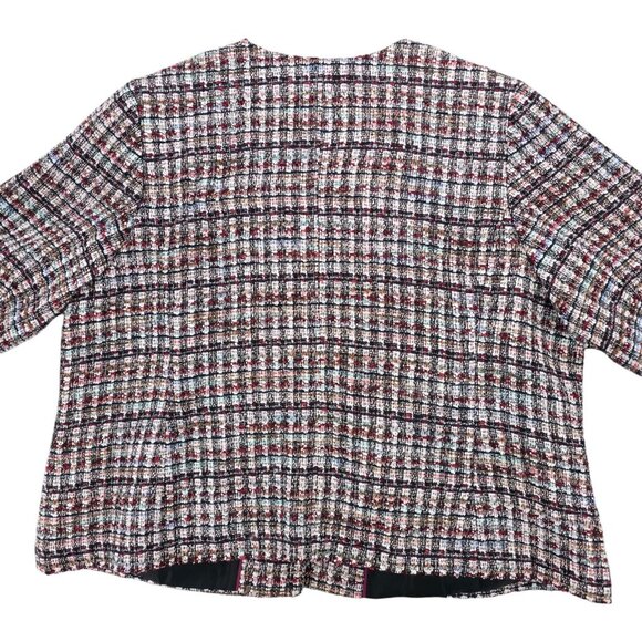TALBOTS Adele Tweed Jacket Multi Colorful Metallic PLUS Size 24W - Picture 7 of 10